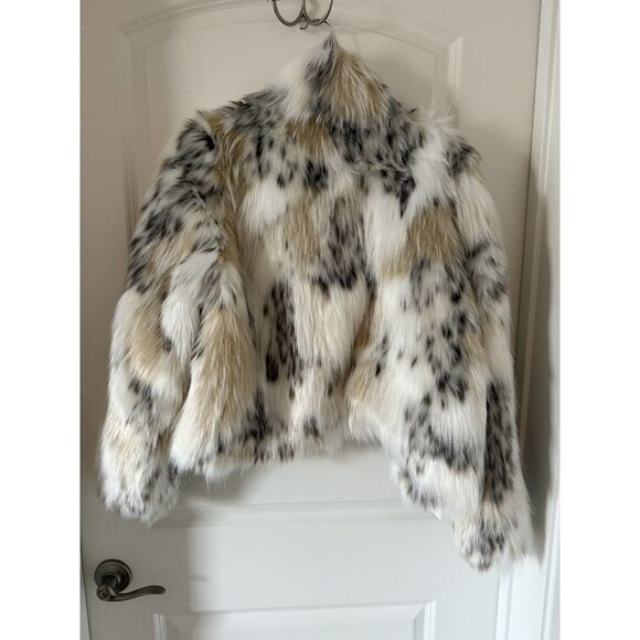 ZARA ZW Collection Faux Fur Short Coat – Size S – NWT – Black / Ecru - Picture 7 of 8